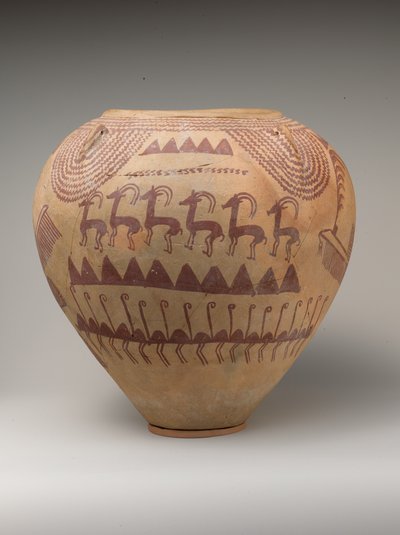 Voorraadpot versierd met Dieren door Naqada II Period Egyptian
