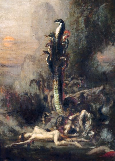 Hercules en de Lernaeaanse Hydra, naar Gustave Moreau, c.1876 (detail) door Narcisse Berchere
