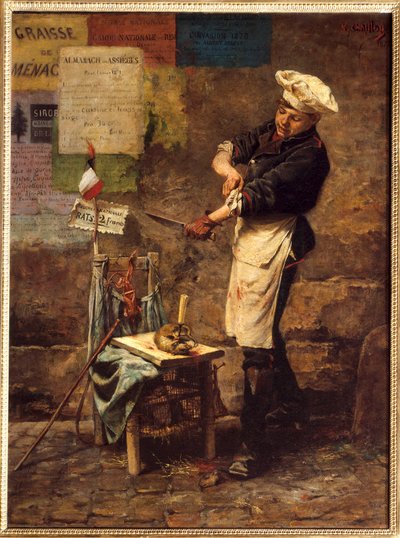 De rattenverkoper tijdens het beleg van Parijs in 1870 door Narcisse Chaillou