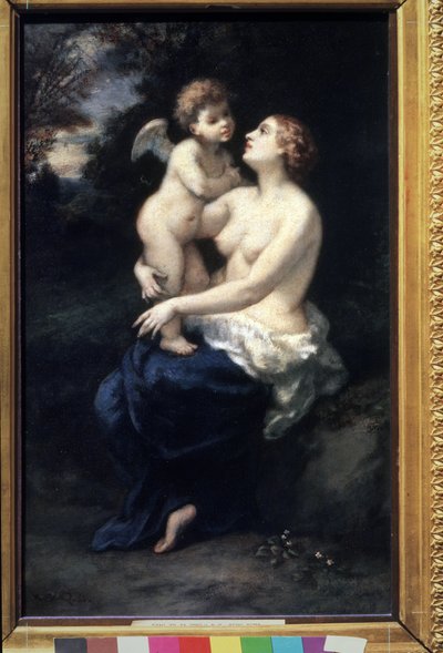 Venus met Cupido op haar schoot door Narcisse Virgile Diaz de la Peña