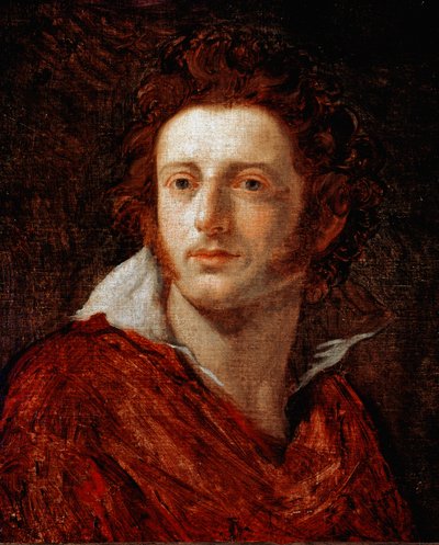 Portret van de Italiaanse dichter en toneelschrijver Ugo Foscolo door Natale Schiavoni