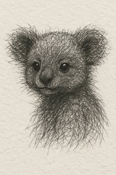 Schattige tekening van een babykoala door Natalie Bruns