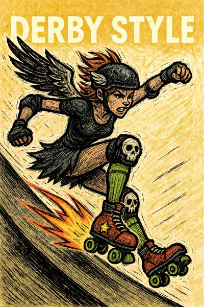 Felle derby-skater door Natalie Bruns