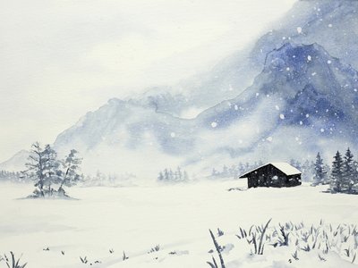Misty Mountain-hut door Natalie Bruns