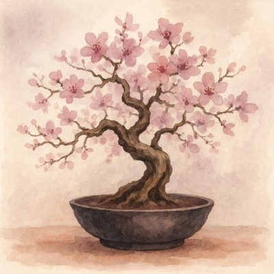 Roze kersenbonsai door Natalie Bruns