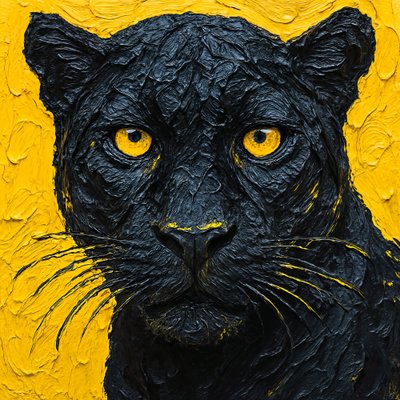 Zwarte panter met textuur door Natalie Bruns