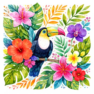 Kleurrijke jungle-toekan door Natalie Bruns