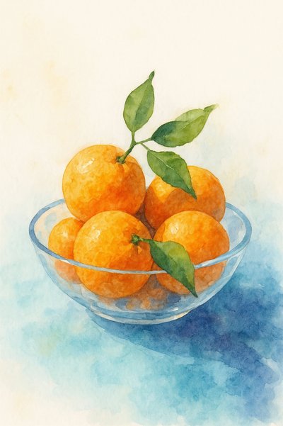 Aquarel: stilleven met citrusvruchten door Natalie Bruns
