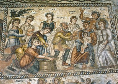 Romeins mozaïek in de villa Huis van Aion door Nathan Benn