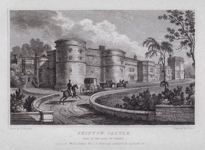 Skipton Castle, Zetel van de Graaf van Thanet door Nathaniel (after) Whittock