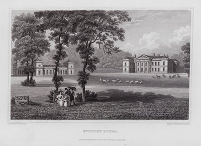 Studley Royal door Nathaniel (after) Whittock