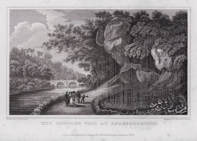 De Druppelbron bij Knaresborough (gravure) door Nathaniel (after) Whittock