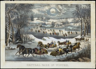 Central Park in de Winter, 1877-94 door Currier and Ives