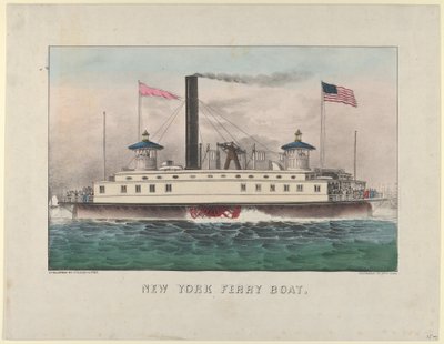 New York veerboot door Currier and Ives