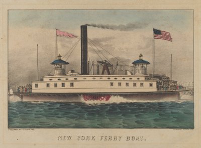 New York veerboot, ca. 1860-65 door Currier and Ives