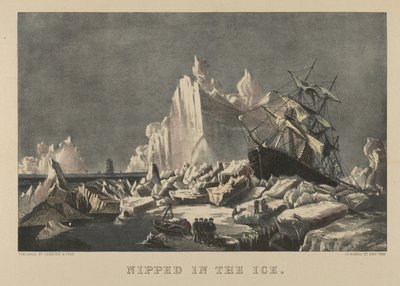Bevroren in het ijs, 1876-94 door Currier and Ives