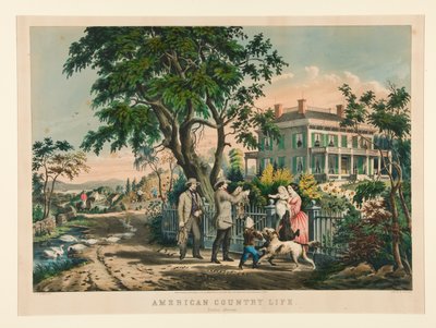 Amerikaans landleven / Oktober middag door Nathaniel Currier