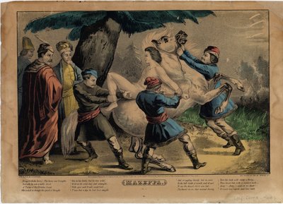Mazeppa, plaat een van vier door Nathaniel Currier