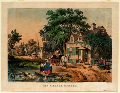 De dorpsstraat door Nathaniel Currier