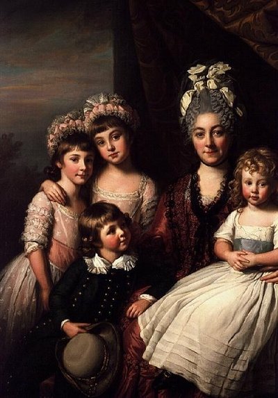 Lady Cooper met haar familie door Nathaniel Dance Holland