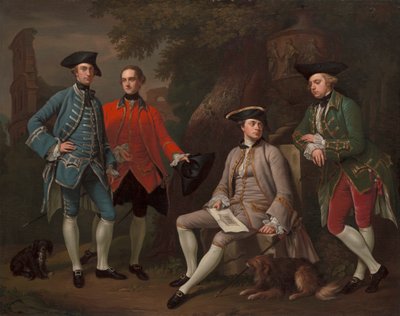 James Grant van Grant, John Mytton, de Hon. Thomas Robinson, en Thomas Wynne door Nathaniel Dance