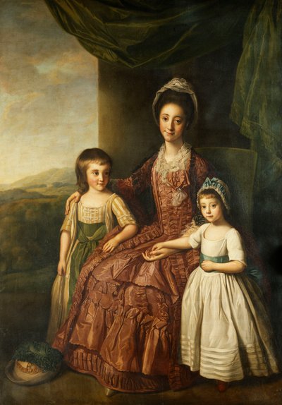 Een Groepsportret van Mary, Gravin van Darnley en Haar Kinderen, Lord Clifton en Lady Mary Bligh, Allen Volledig door Nathaniel Dance Holland