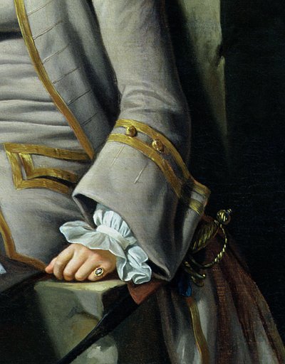 James Grant van Grant, John Mytton, de Eerwaarde Thomas Robinson en Thomas Wynne, ca. 1760 (detail) door Nathaniel Dance Holland