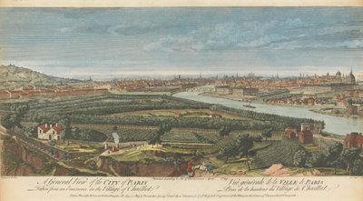 Algemeen overzicht van de stad Parijs genomen vanaf een hoogte in het dorp Chaillot door Nathaniel Parr