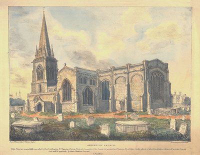 Adderbury Kerk, c1830 door Nathaniel Whittock