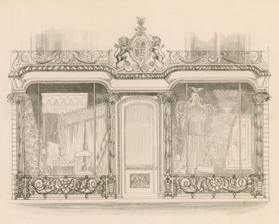 Winkelpui voor Messrs Saunders en Woodley, Stoffeerders, Regent Street, Londen door Nathaniel Whittock