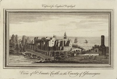 Kasteel St Donats door Nathaniel and Samuel Buck