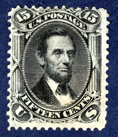 15c Abraham Lincoln F Grill enkel, 1867 door National Bank Note Company