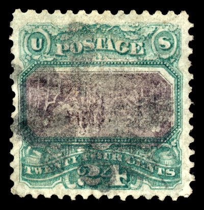 24c Onafhankelijkheidsverklaring G Grill omgekeerde fout enkele door National Bank Note Company