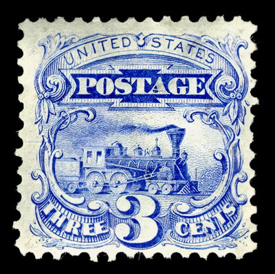 3c Stoomlocomotief heruitgave, 1875 door National Bank Note Company