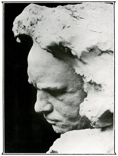Profielgezicht van Ludwig van Beethoven (1770-1827), detail van een bronzen buste door Naum Aronson