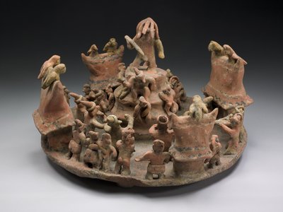 Model dat een Ritueel Centrum Afbeeldt door Nayarit Culture