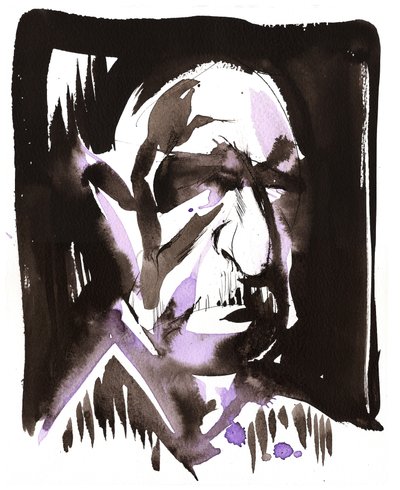 Anton Bruckner, 2025 (inkt op aquarelpapier) door Neale Osborne