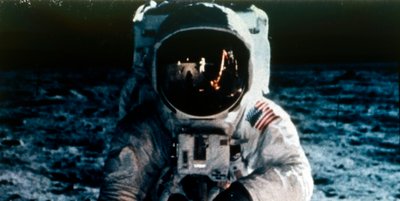 Buzz Aldrin op de maan, Apollo II missie, juli 1969 door Neil Armstrong