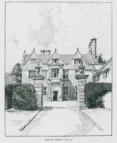 Boyton Manor House (litho) door Nelly Erichsen