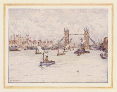 De Toren en de Tower Bridge door Nelson Dawson