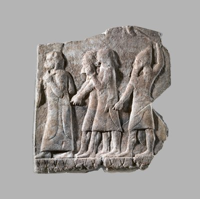 Reliëf: processie van gevangenen door Neo Assyrian
