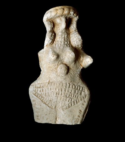 Sumerische beschaving: vrouwelijke figurine. Terracotta sculptuur. Neo-Sumerische periode (tussen 2093 en 2004 v.Chr.) door Neo Sumerian