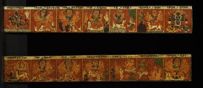 Een paar Devimahatmya-manuscriptomslagen door Nepalese School