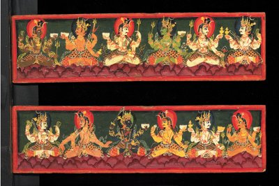 Boekomslagen van een Shaiva-manuscript door Nepalese School