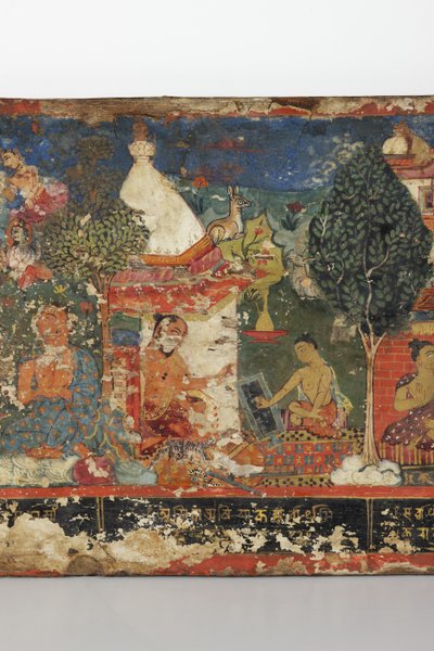 Detail van een Boeddhistisch manuscriptomslag door Nepalese School