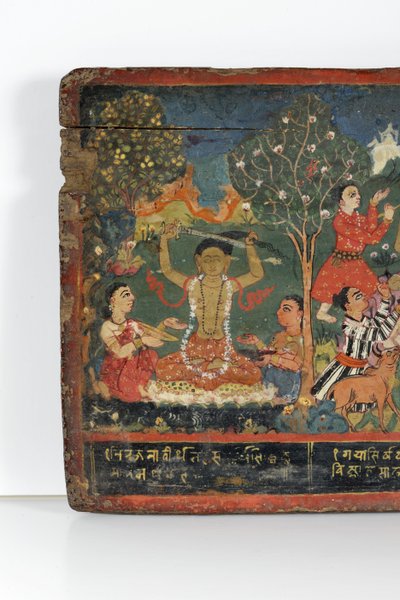 Detail van een boeddhistisch manuscriptomslag (detail) door Nepalese School