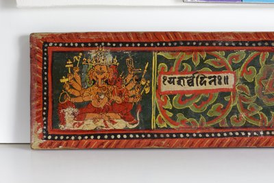 Detail van een Devimahatmya-manuscriptomslag door Nepalese School