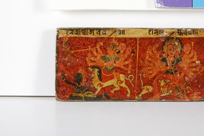 Detail van een Devimahatmya-manuscriptomslag door Nepalese School