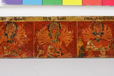 Detail van een Devimahatmya-manuscriptomslag door Nepalese School