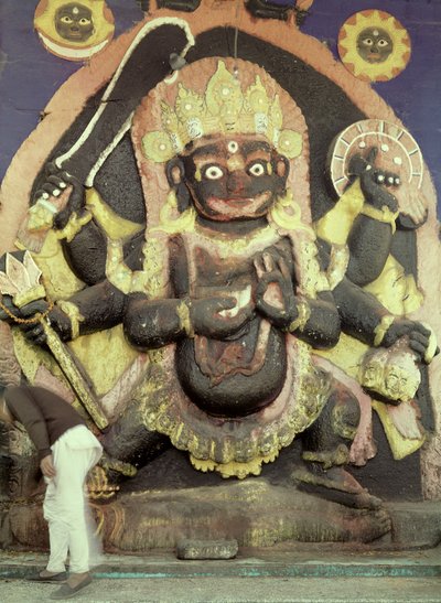 Reliëf van Kali in Durbar Square door Nepalese School